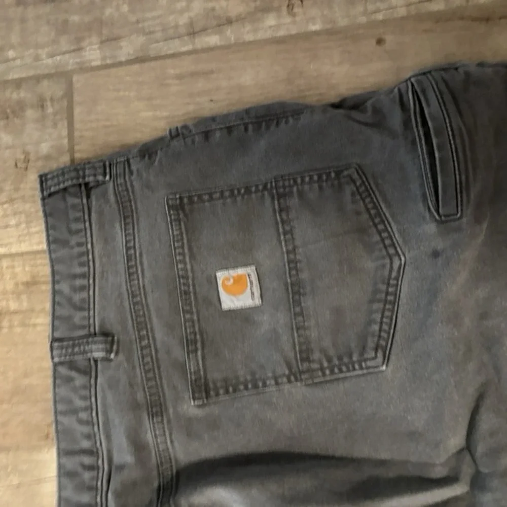 Carhartt Work Pants Men's 44‎ X 32 Relaxed Fit Rugged Flex Canvas Gray 5 Pocket